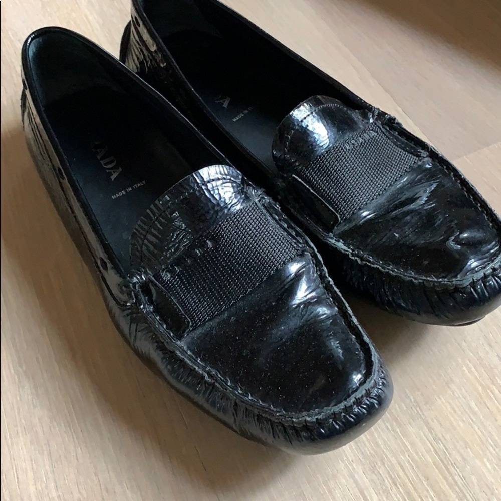 Prada | black patent loafers